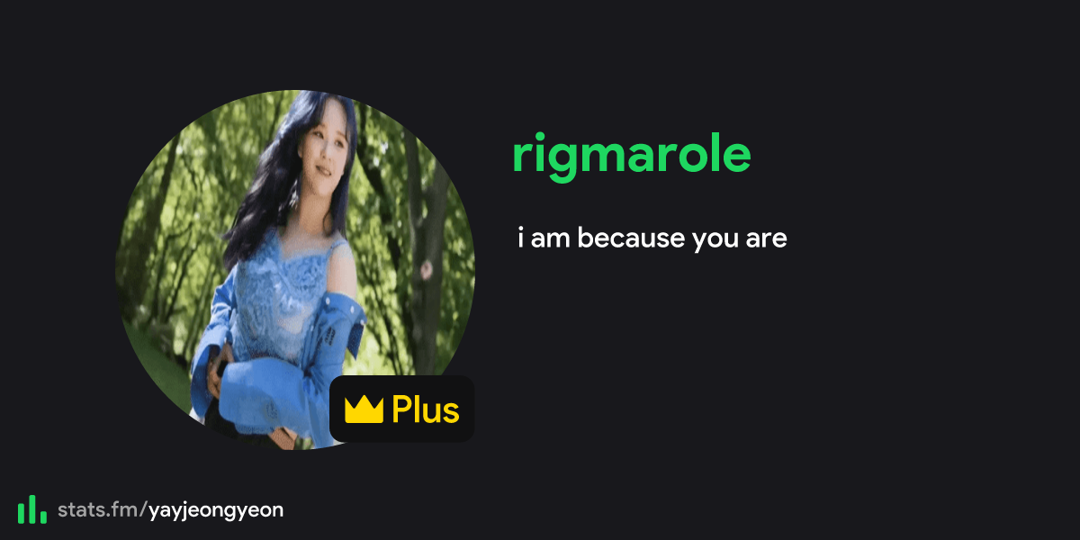 Rigmarole s Stats Streams And More Stats fm